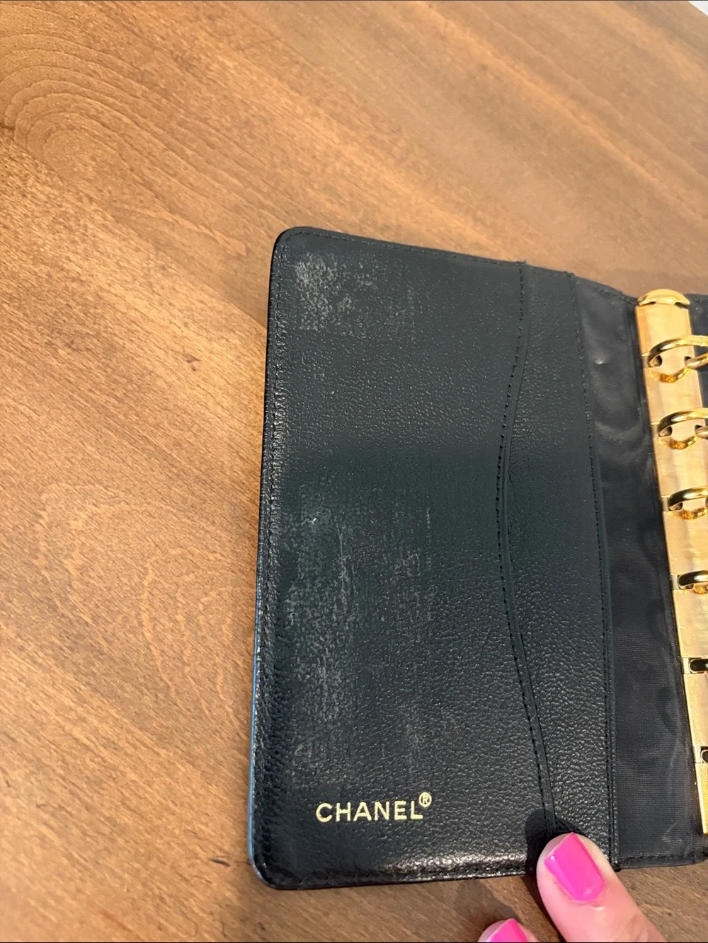 Vintage Chanel Black Leather Agenda/Planned